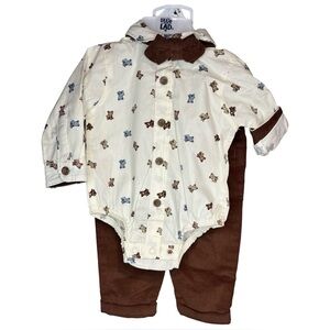NWT Little Lad 100% Cotton Baby Boy Outfit with Bow Tie